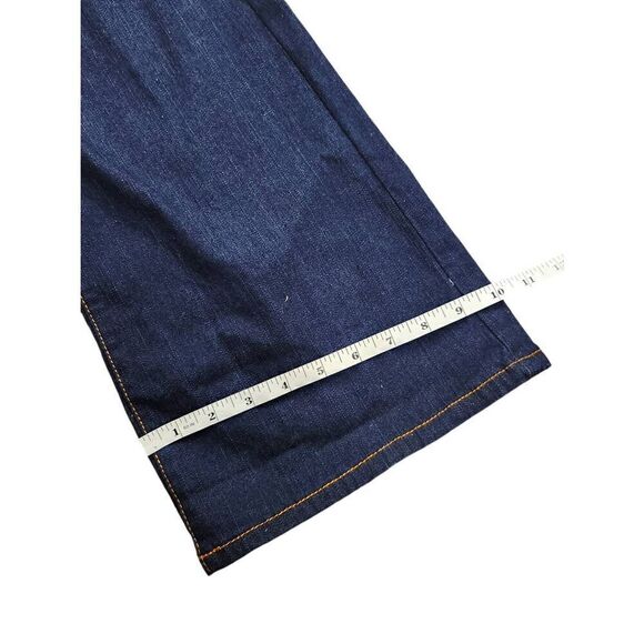 Ruff Ryders Y2K Flare embroidered Jeans size 14 (34x31) dark wash gold accent - Picture 9 of 11